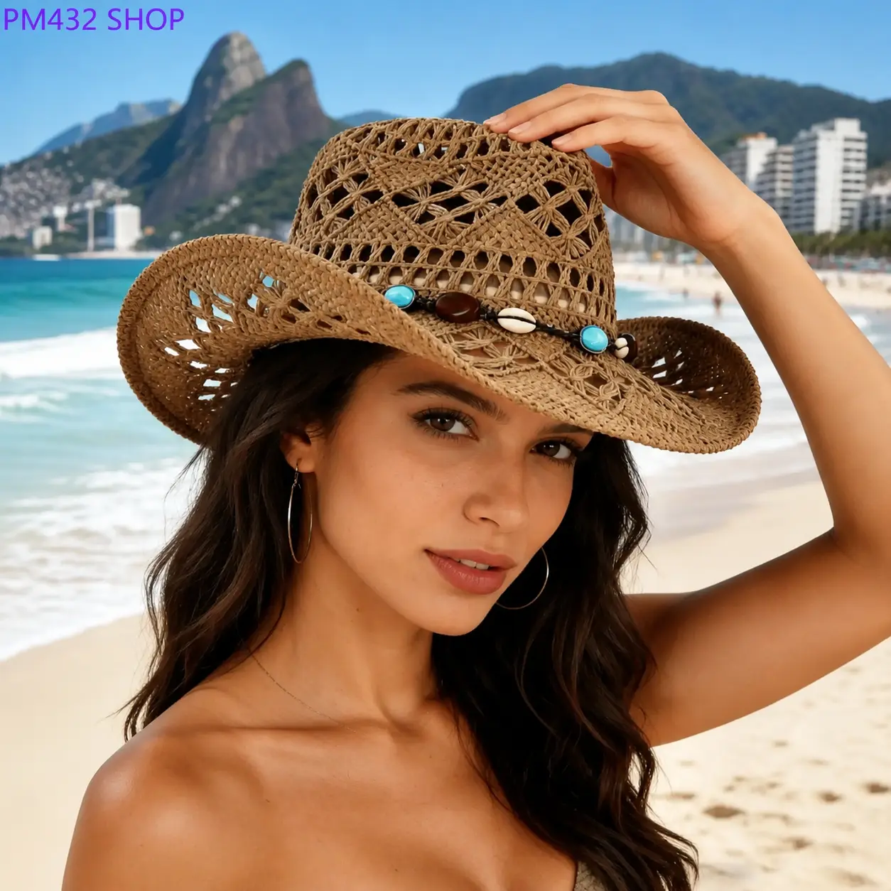 Women’s Bohemian Panama Sun Hat – Breathable Beach Fedora, Western Style Summer Hat for UV Protection, Fashionable Outdoor Travel & Vacation Accessory, Perfect Gift for Women
