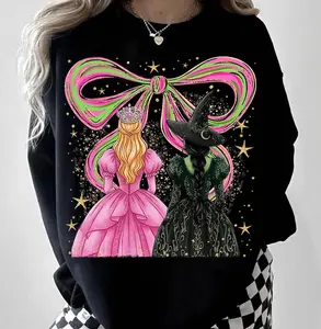 Wicked Changed For Good Sweatshirt, Pink & Green Coquette Wizard Musical Sweatshirt, Elphaba And Glinda
