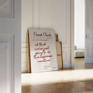 Cocktails Poster – Coffee Wall Art Decor, Trendy Guest Check Print, Espresso Martini Receipt Art, Coffee Art, Room Decor, Unframed | 5 Size, 8x12 to 27x40 inch