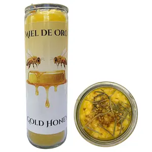 Romesen Miel de Oro Veladora de 7-Dias, Gold Honey 7-Day Fixed Candle
