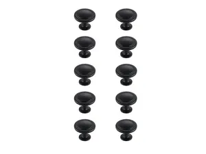 212 MAIN Logyn Mushroom Door Knob, 1.3 in. Dia. Matte Black Door Hardware, KB2005-MB-10PK Elegant Decor Multipack, Pack of 10