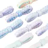 Pair of 8mm Wide Multicolor Gradient Plaid Shoelaces, Casual Fun Versatile Shoe Laces, Laces for Sneakers, Ladder Laces, Footwear Lace for All Seasons, Stylish and Durable