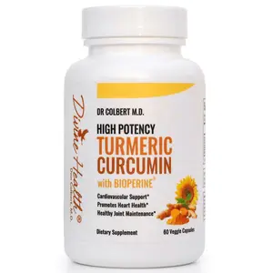 Dr. Colbert, MD High Potency Turmeric Curcumin with Bioperine | by Divine Health | Black Pepper for Absorption | Sunflower Phosphatidylcholine | 500mg 95% Curcuminoids | 60 Servings