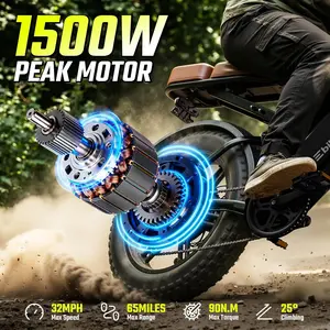 Summervibes TST X6 Electric Bike 1500W Dual Battery Fat Tire eBike, 60-120 Miles Range, Full Suspension, 28MPH, 420LBS Capacity