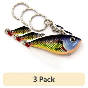 (3 pack) Hard Plastic Fishing Lure Keychain - Assorted