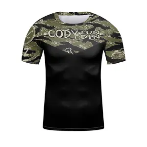 Cody Lundin Child Breathable Short Sleeve T-shirts Compression Training Rash Guard for MMA BJJ Wrestling Sublimation T-shirt