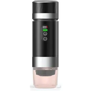 Portable Coffee Maker KF-JN-03 with Digital Display & 20 BAR  - Hot & Cold Brew, Compatible with Coffee Grounds and Capsules, Compact Single-Serve Design with Transparent Cup & 60ml
