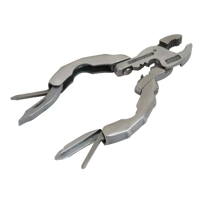 Stainless Steel 9-in-1 Foldable Pocket Multitool - Compact EDC Versatile Universal Hand Tool with Mini Pliers, Wire Cutters, Wire Stripper, Screwdrivers, Wrench, Bottle Opener for Auto Fix, Camping, Repair Toolkit (Portable)
