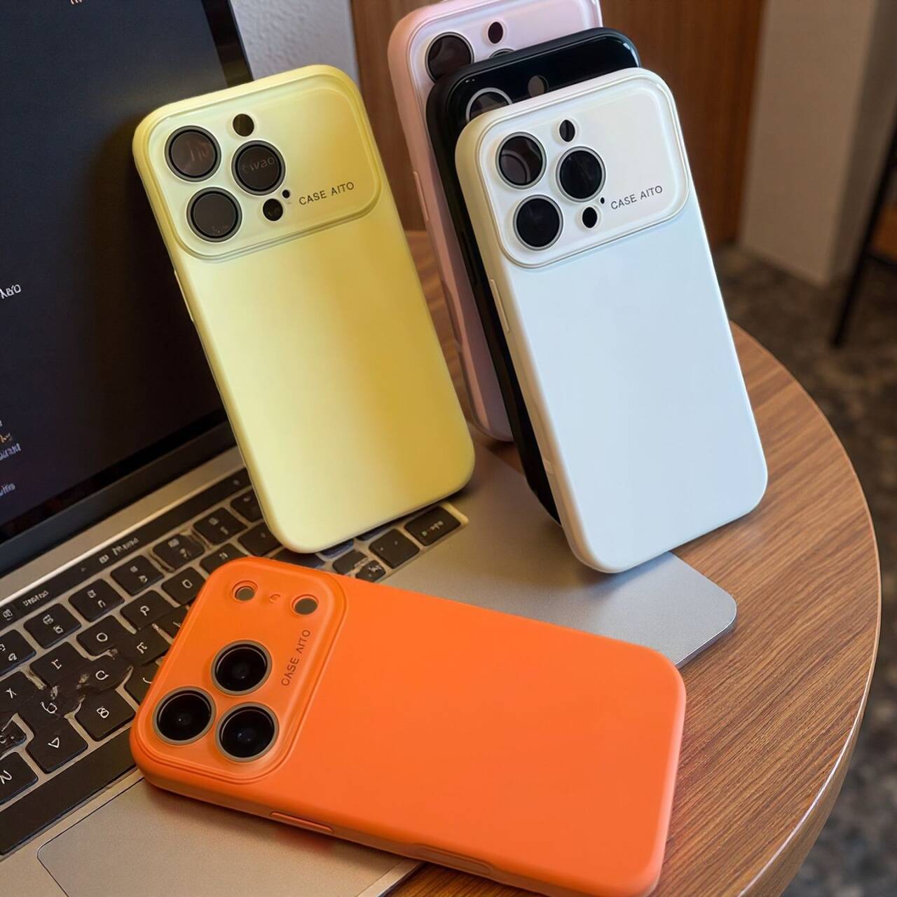 Ins Dopamine Solid Color Liquid Silicone Case, Full Body Soft Touch Cover, Anti-Scratch Acrylic Lens Protection, Shockproof Bumper Phone Case for iPhone 17/16/15/14/13/12 Pro/Pro Max/Air Perfect Gift for Her/Him