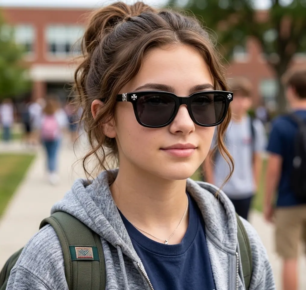 Coxucker Classic Black Rectangular Sunglasses, Unisex UV Protection UV400 High-Gloss Plastic Frame with Silver Accents & Logo Details (Full Set) 2273