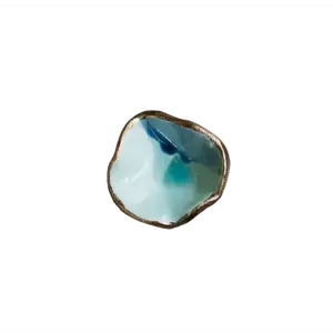 Mermaid Jewelry Dish in Ocean with 22k Gold
