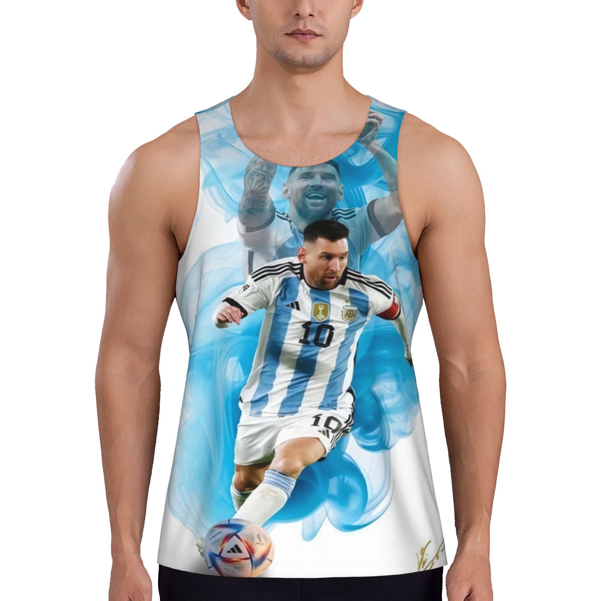 Messi Argentina #10 Tank Top | World Champion Edition Graphic Sleeveless Shirt