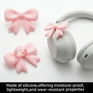 Sweet Cute Silicone Earphone Accessories, Creative Fashion Bow Decoration for AirPods & Most Wired/wireless Earphones, Perfect Gift Recommendation