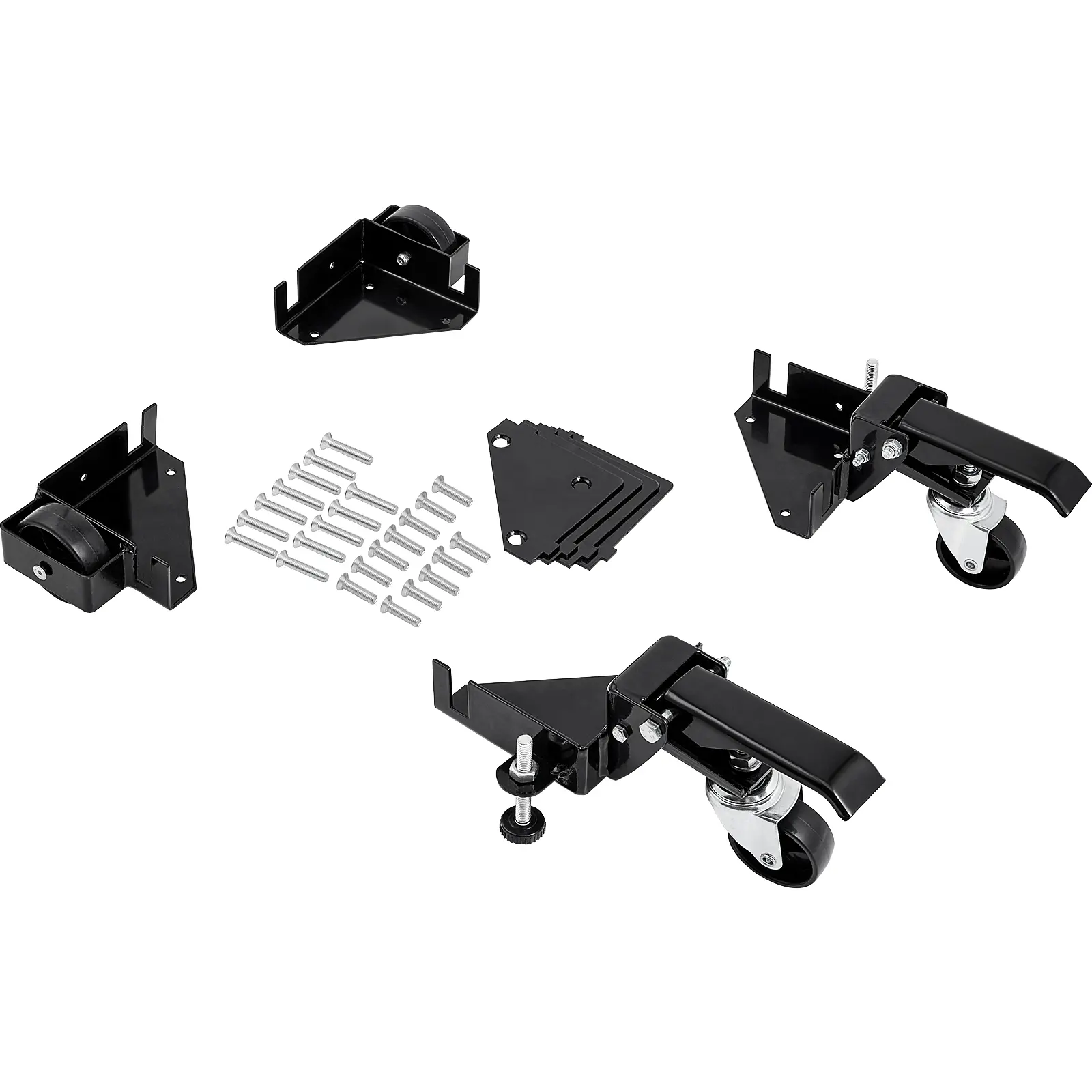 【DealsForYouDays】VEVOR Heavy Duty Universal Hardware Mobile Base with Casters, 400 lbs Capacity, Adjustable 9.5"x9.5" to Infinite Size, Swivel Wheels for Woodworking Equipment, Bandsaw