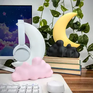 BeamTeam3D Moon Cloud Headset Holder - Office Desk Organizer
