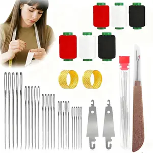 37 count Big Eye Steel Sewing  Kit,5 Size Steel  for Hand Sewing Kit Stainless  for Adult,Portable Sewing ,Beginner-Friendly (37PCS)
