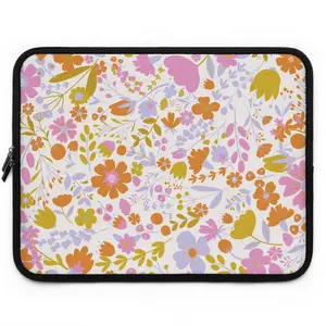 Pink Retro flower Laptop Sleeve floral girly Laptop Case, macbook cases, College School Supplies, dorm essentials girly gifts