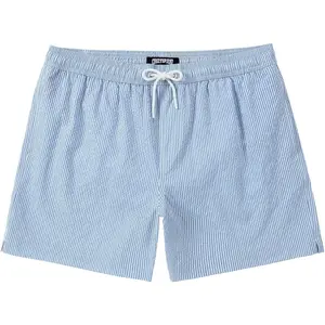 Men's Swim Shorts Seersucker Swimming Trunks for Men Beach Shorts Quick Dry Bathing Suit 5"/7"/9" with Pockets