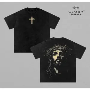Jesus Crown of Thorns Tshirt & Hoodie Washed, God Apparel Tee, Easter T-Shirt, Jesus T-Shirt, Easter Streetwear, Christian Apparel Graphic Tees, Gym Pump Cover