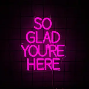 Adjustable LED Neon Sign 'happy You're Here' Letters, USB Powered, Wall Mounted, Ideal for Bar, Cafe, Home Decor, Party Window Decor, Led Neon Lights