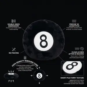 35cm Black 8-Ball Bodypillow/Billiards themed dolls - The Ultimate Pool Hall Fan Gift for Him/Her | Soft Plush Decoration sport toy valentine comfort cute