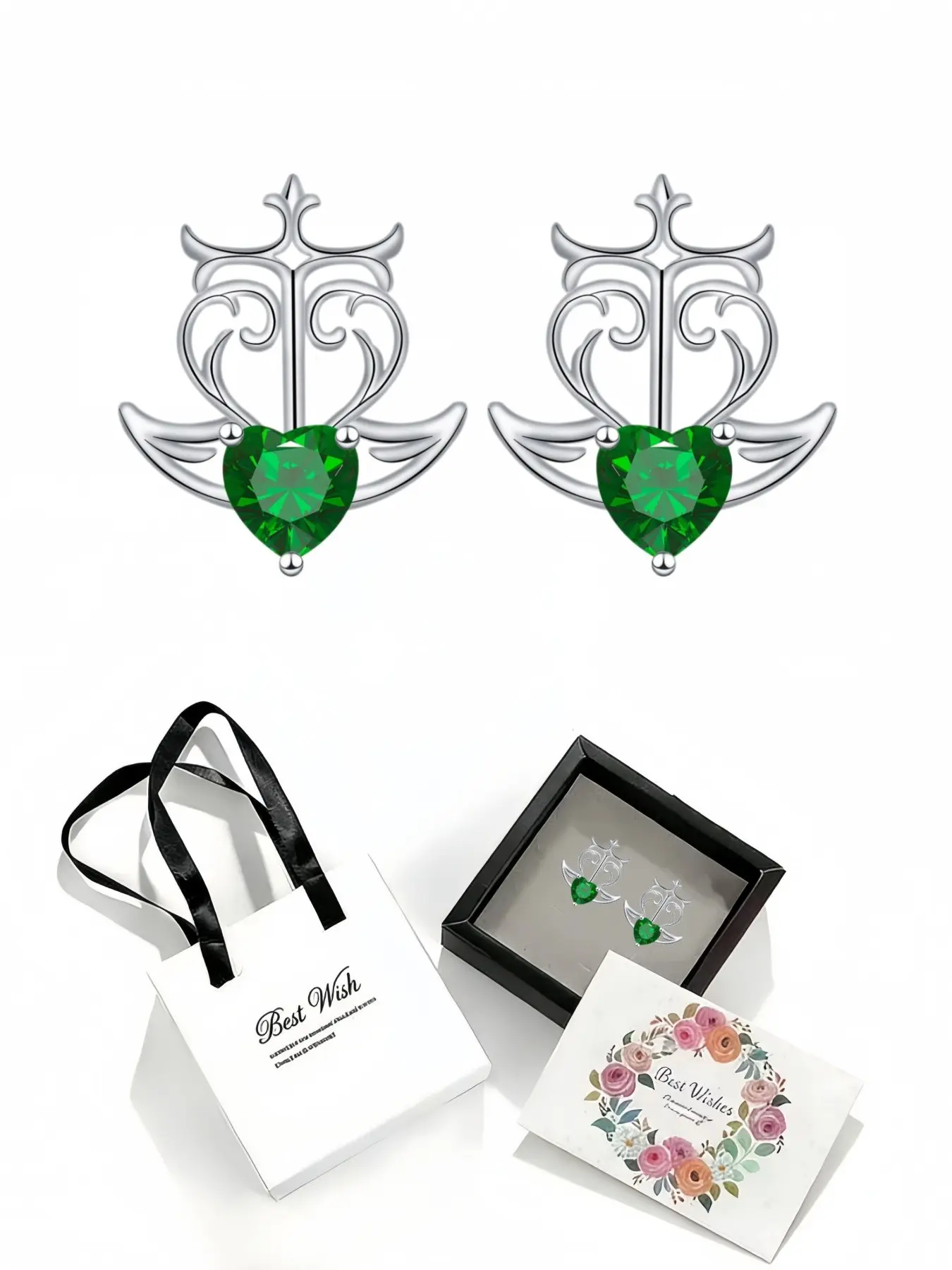 Starry Winged Heart Niche high-end anchor diamond stud earrings for women. Equipped with an exquisite drawer jewelry box, ideal for birthdays, Mother’s Day, Valentine’s Day, Christmas and anniversaries.