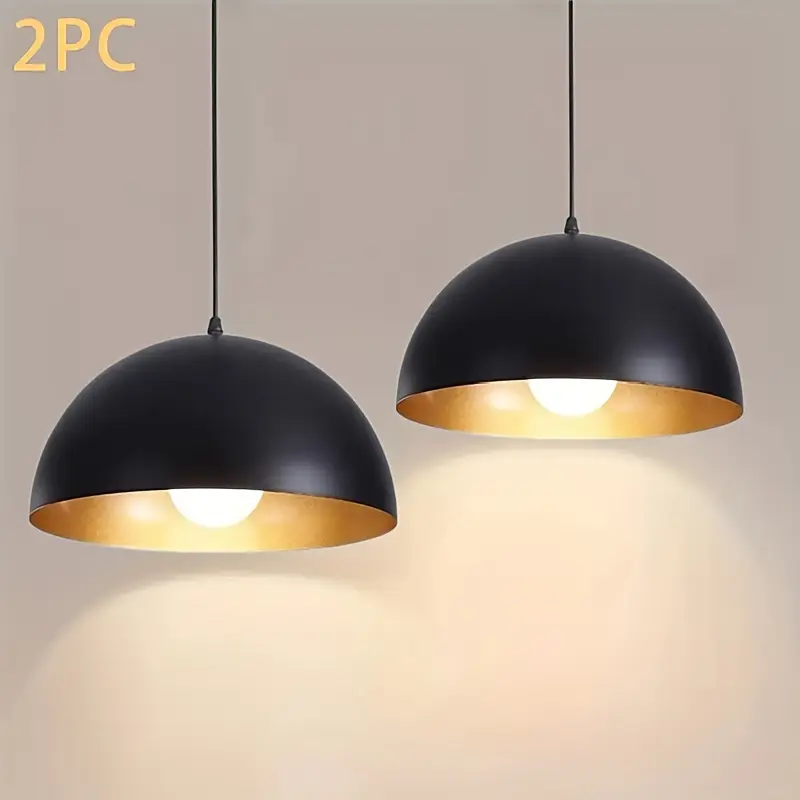 2 Industrial Vintage Country Kitchen Island Pendant Lights, E26 Base Decorative Light Fixture for Farmhouse Kitchen & Dining Room, Bulb Not Included, Indoor Home Improvement Decor, Decorative Lights