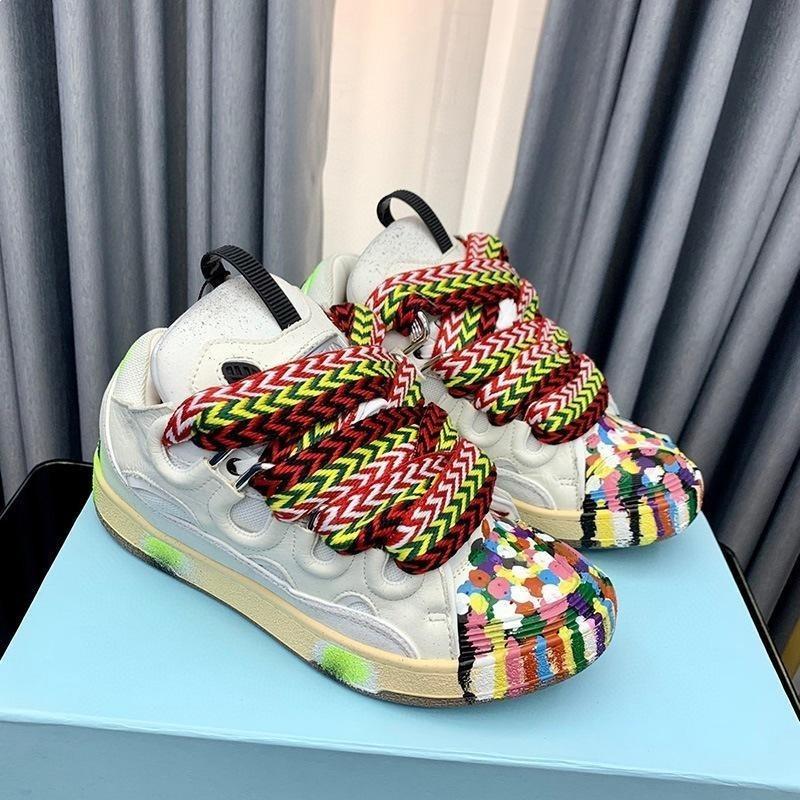 Unisex Retro Chunky Sneakers, Colorful Y2K Strap Platform Skate Shoes for Men & Women