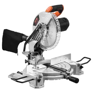 VEVOR Compound Miter Saw,  10-Inch Blade, 15 Amp Motor, 60-Tooth, Corded Single Bevel 0-45°, LED Precision Alignment, Angle Adjustable, Lightweight Cast Aluminum Base, for Wood, Composite Decking