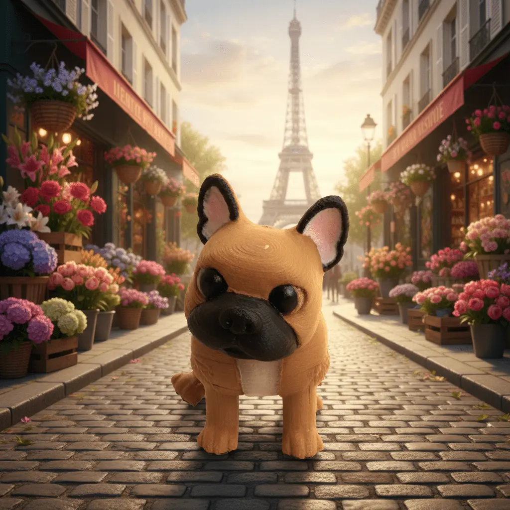 French Bulldog Flexi Figure – Articulated 3D Printed Dog Toy