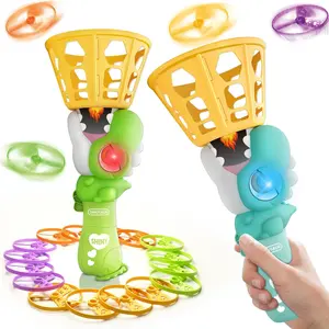 Dinosaur Electric Elastic Toy for Kids, Indoor Outdoor Bamboo Helicopter Foot Pedal Disc, Parent-Child Interaction, Requires 3 X Aa Batteries