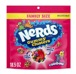 NERDS Gummy Clusters, Candy, Rainbow, Crunchy and Gummy, 18.5 oz