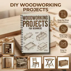 Woodworking Projects for Beginners Spiral Notebook, Mistake-Avoiding DIY Wood Craft Planner, Step-By-Step Solutions Guide