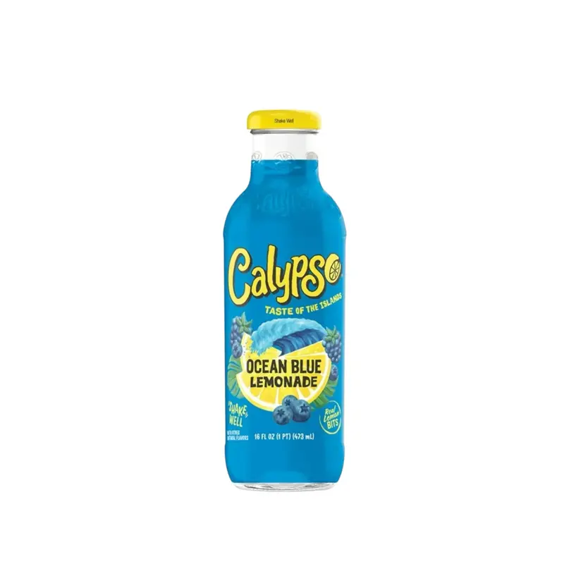 Calypso Ocean Blue Lemonade - Taste of the Islands - 16 fl oz - Refreshing Blueberry Flavor - Perfect for Summer Drinks
