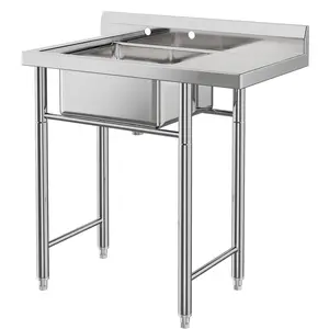 GARVEE Stainless Steel Sink Commercial Restaurant Sinks Anti-leakage Kitchen Sink - 1 Compartment, Used in Both Commercial Settings, Such as Restaurants, Bars, Cafes, Stores, Etc., And in Homes, Such as Patios, Utility Rooms