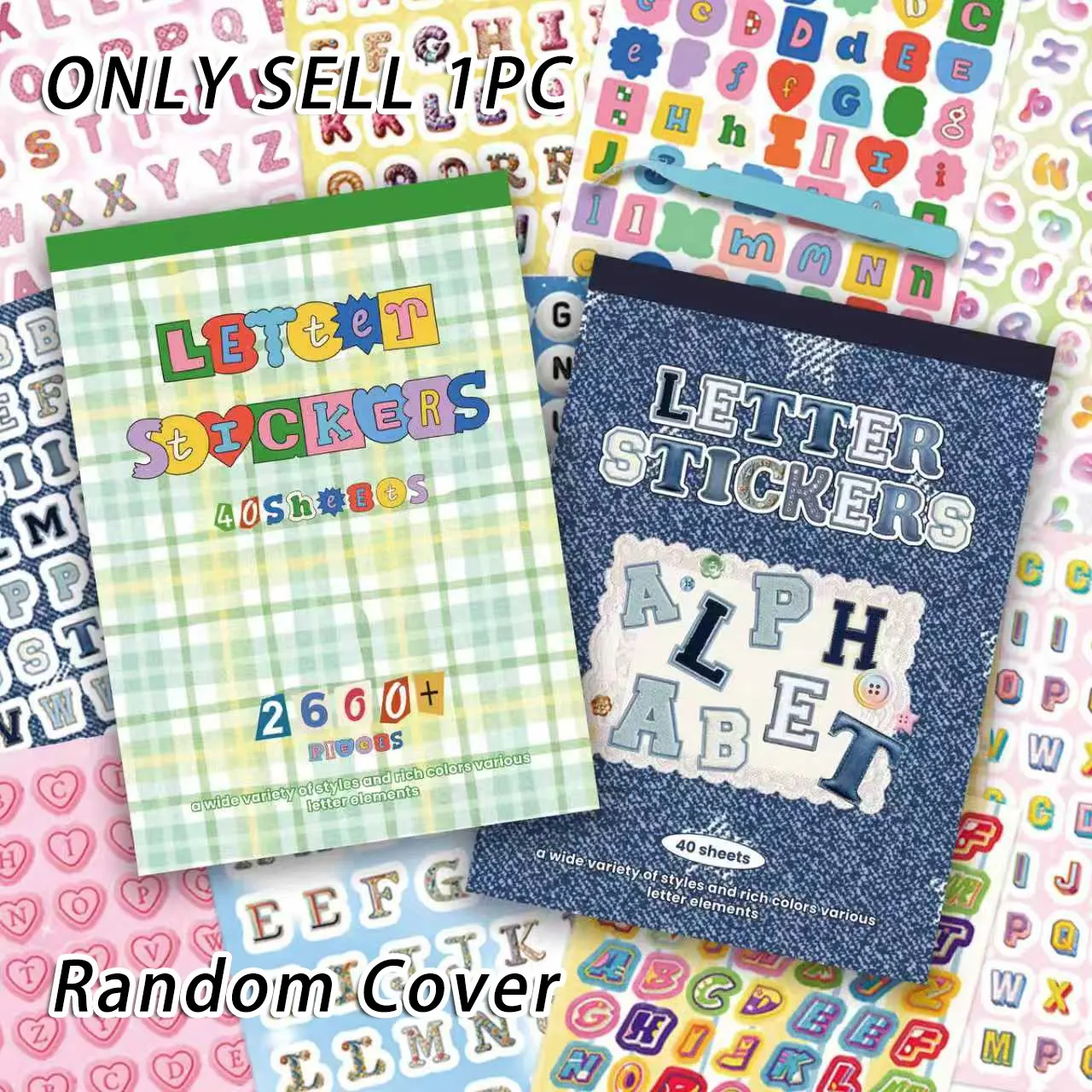 Random Cover Alphabet Sticker Book, Sticker Album with Diverse Decorative Paper, Letter Stickers, Ideal for DIY Crafts, Scrapbooking, Scrapbooks, Scrapbooking Supplies, Scrapbook Materials, Mugs, and Journals