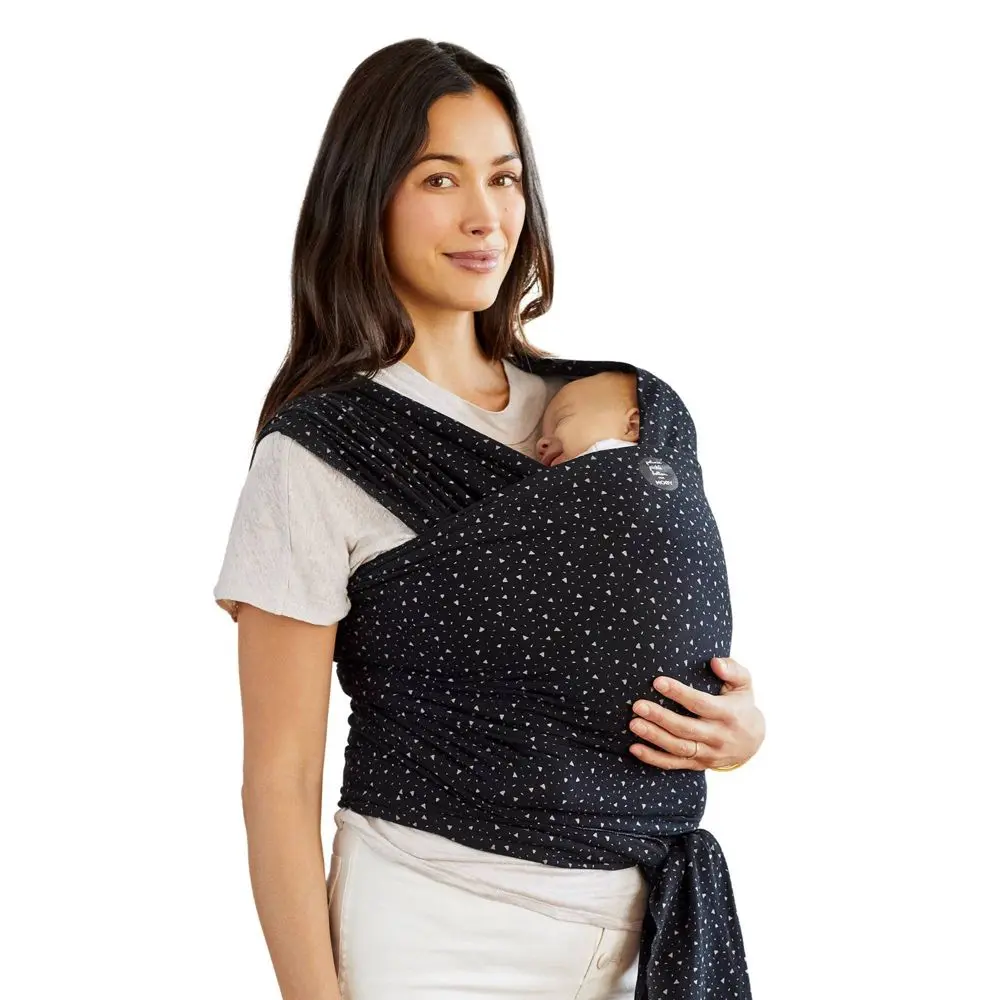 Moby Petunia Pickle Bottom Wrap Baby Carrier - Newborn & Up - Terrazzo Black: Cotton Hip Carrier Facing-In Front Carrier
