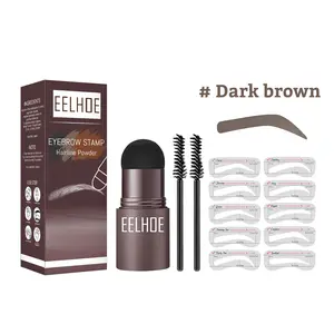 EELHOE Eyebrow Stamp Hairline Powder - 10 Stencils Quick Brow Shaping Kit for Beginners