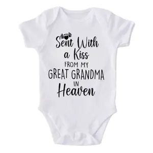 "Sent With A Kiss From My Great Grandma In Heaven" Baby Onesie & Toddler Tee – Sweet Memorial Outfit, Heartfelt Newborn Gift, Sentimental Baby Bodysuit for Family Keepsake