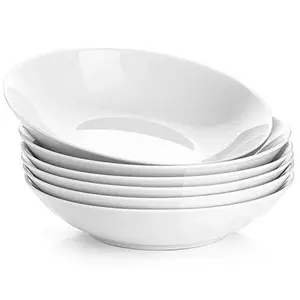 Elevate Your Dining Experience, medium-Sized Deep Dish Set in Luxurious White Ceramic