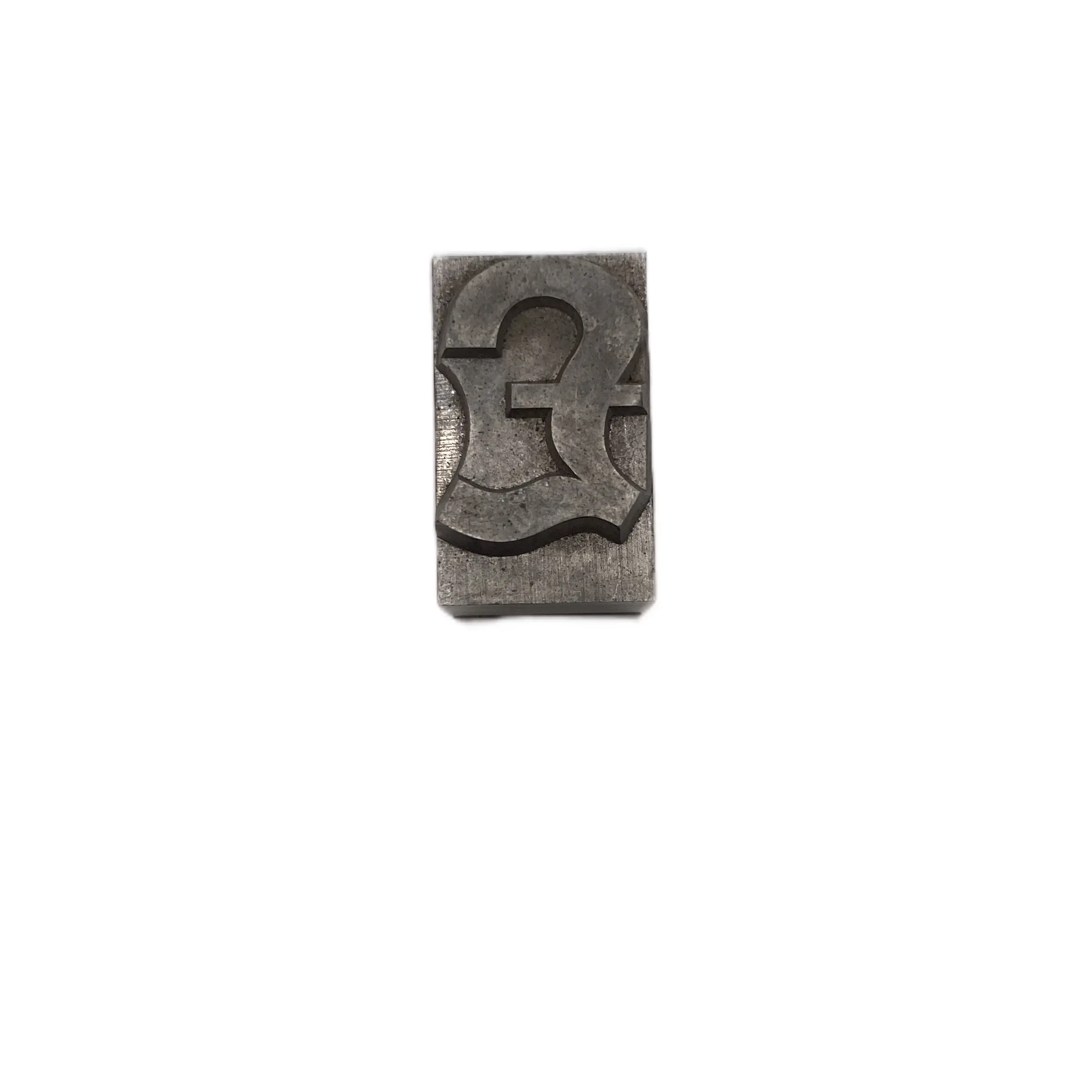Vintage Letterpress Printing Stamp with British Pound Symbol £