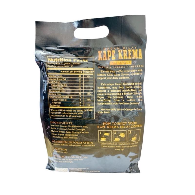 Madam Kilay Jumbo Pack Kape Krema Decaf Coffee Mix with Collagen