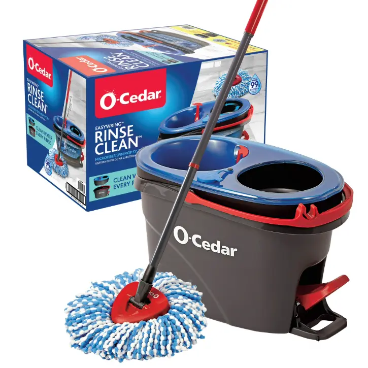 O-Cedar RinseClean Spin Mop With 2-Tank System and Microfiber Mop Head O-Cedar RinseClean Spin Mop With 2-Tank System and Microfiber Mop Head