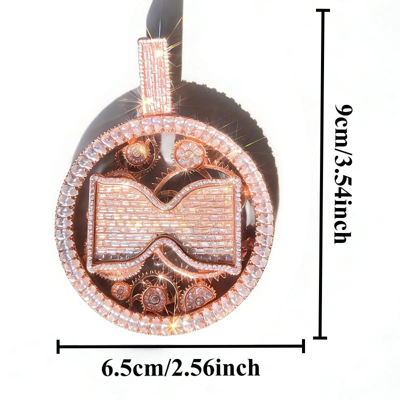 Customized rose gold hourglass jewelry VVS rotatable and maneuverable hip-hop hourglass ice personalized customized full diamond pendant, hip-hop street culture jewelry