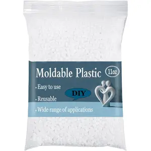 11oz Reusable Moldable Thermoplastic Beads Hot Water Meltable Polymorph Plastic Pellets for Adult Art Modeling Cosplay Prop Making Temporary Repair Prop Decoration (11oz-White)