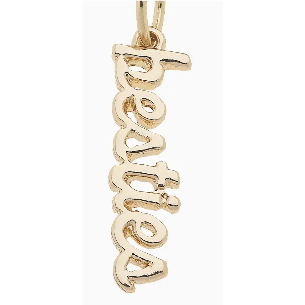 Gold Shiny Cursive Script Besties Charm for  Charms & Pendants