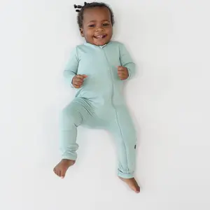 Zippered Romper in Sage