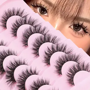 7 Pairs Half Strip False Eyelashes, Reusable Fine Tip D Curl Lashes, Easy Application, Natural Look, Suitable for Any Occasion