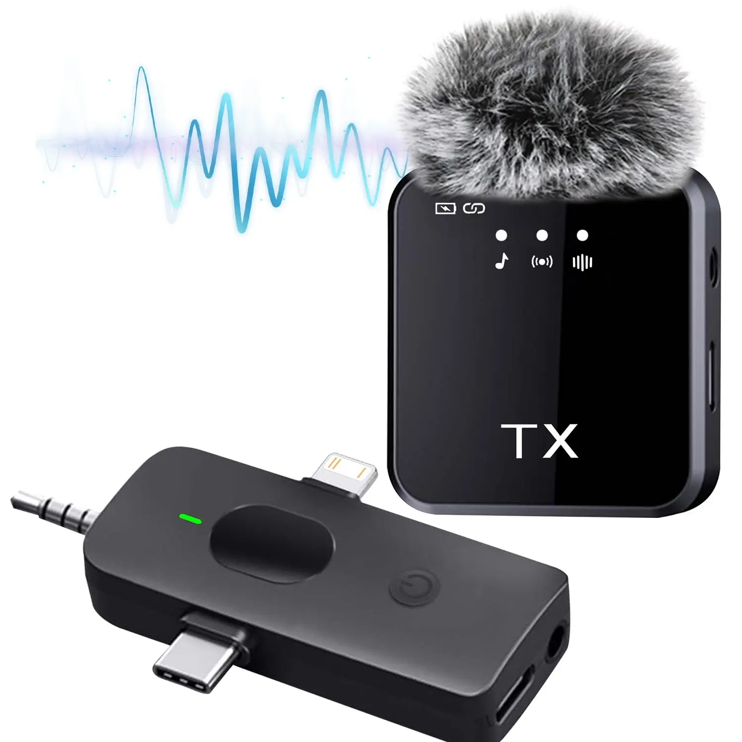 Wireless Lavalier Microphone for Camera Phone Laptop, Universal Lapel Clip Mic for Video Podcast Live, Podcast Recording Mic, Rechargeable Wireless Mic