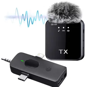 Wireless Lavalier Microphone for Camera Phone Laptop, Universal Lapel Clip Mic for Video Podcast Live, Podcast Recording Mic